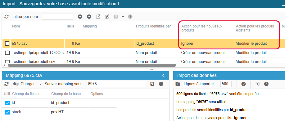 Importer les prix sur vos produits | Store Commander Docs