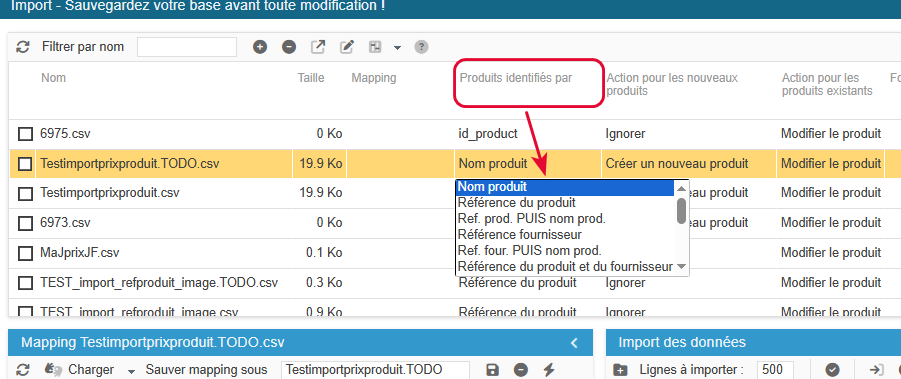 Importer les prix sur vos produits | Store Commander Docs