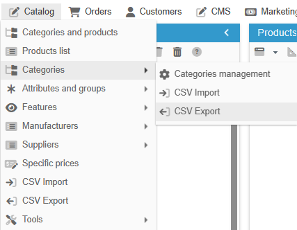 Revise the categories using the CSV export and import tools | Store ...